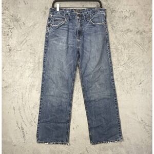 Vintage Y2K Bullhead Straight Leg Grunge Jeans Medium 34x30 Wash Raw Hem Skater